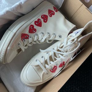 NWT Comme Des Garçon Play High Top Converse